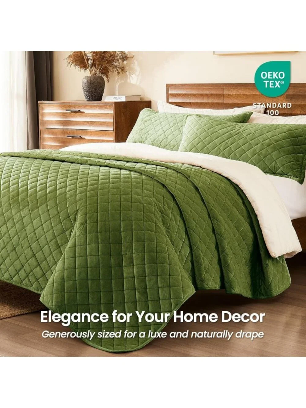 Luxury Velvet King Quilt Set - 3-Piece Reversible Bedding, Lightweight Bedspread